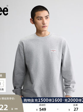 Lee26早秋新品舒适版圆领Logo贴布男士长袖卫衣休闲LMT013133204