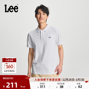 polo衫 小Log字母印花图案男短袖 休闲潮流LMT00 经典 Lee商场同款