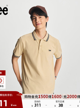 Lee商场同款标准小Logo男翻领短袖polo衫休闲潮流LMT007523K99