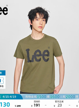 Lee商场同款标准版经典圆领Logo印花男短袖T恤休闲潮LMT0104103RX