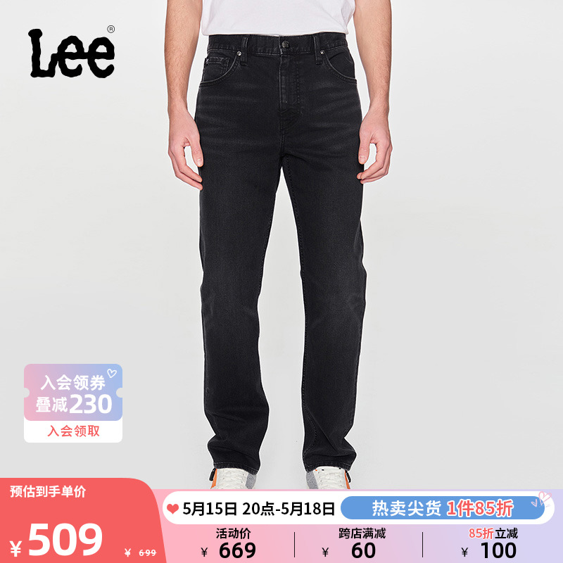 Lee24春夏新品731舒适中腰锥形五袋款黑色男牛仔裤潮LMB100731201