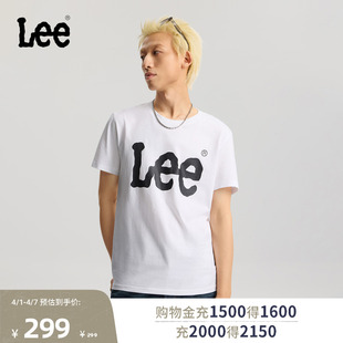 Lee商场同款 标准版 圆领大Logo印花图案轻薄男短袖 T恤 26春夏新品