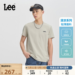 Lee24春夏新品 T恤LMT008142202 标准字母印花索罗娜凉感男圆领短袖