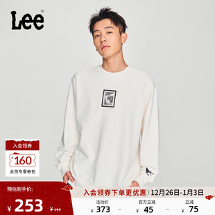 Lee商场同款 音乐灵感图案印花男卫衣休闲潮流LMT007828201 舒适版