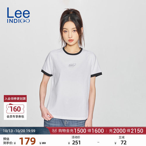 Lee金属感Logo印花女短袖T恤