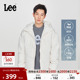 Lee商场同款 舒适版 加高领连帽绗缝设计乳白色男羽绒服休闲潮流