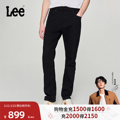 【张凌赫代言】Lee商场同款726标准中腰直脚黑色男直筒牛仔裤潮流