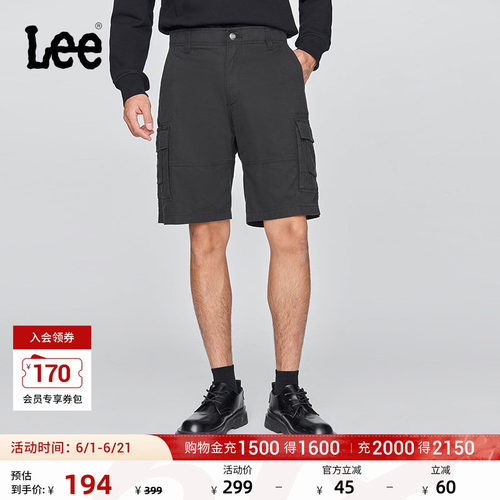 Lee经典工装口袋设计宽松直筒户外休闲短裤显瘦潮流LMB009967209