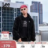 Lee舒适版 摇粒绒棉服外套LUT010822209 立领织标Logo黑色男女同款