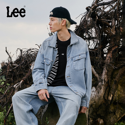 Lee25秋冬新品舒适版解构细节设计浅蓝色男女同款牛仔夹克外套潮