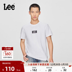 T恤LMT0098084LE 圆领矩形Logo印花摩登中性男短袖 Lee25新品 标准版