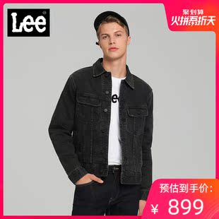 Lee商场同款外套男19秋冬黑色牛仔短款夹克工装外套L393473YS45M