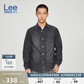 牛仔衬衫 翻领黑灰色男长袖 休闲潮LMT010233100 舒适版 Lee商场同款