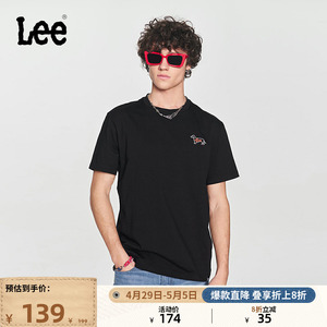 Lee24春夏新品舒适版logo字母印花圆领套头男短袖T恤LMT0081194LE