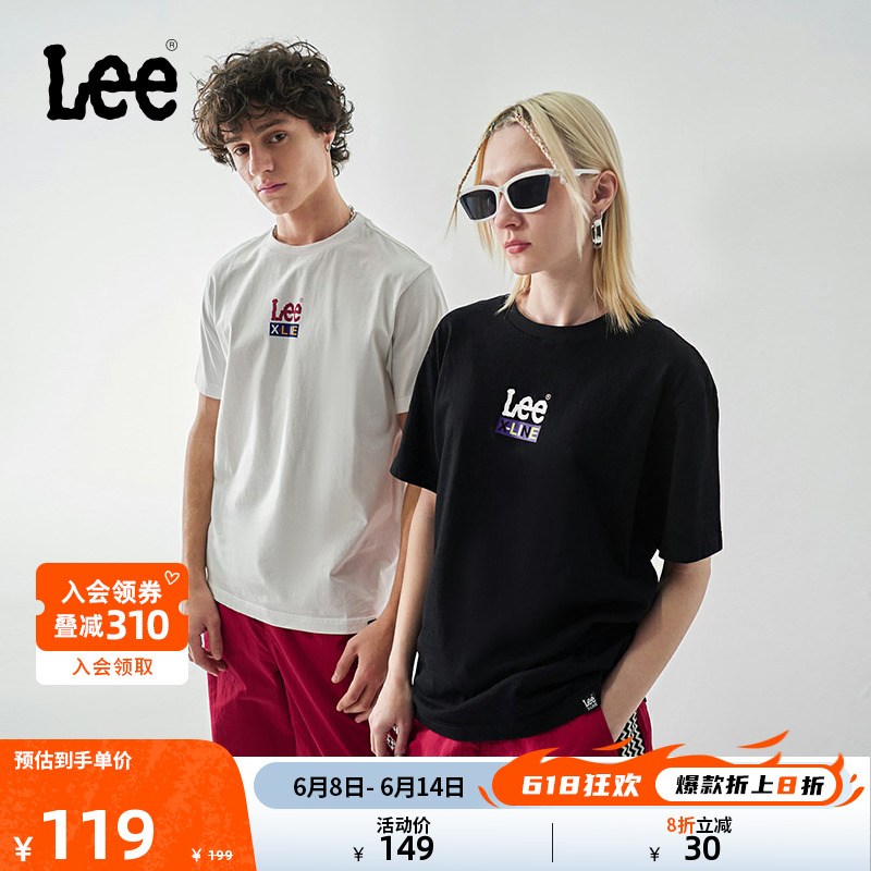 Lee24春夏新品舒适版型撞色字母印花圆领男短袖T恤潮LUT0055314LE