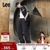 潮 风3D褶皱设计黑色男阔腿牛仔裤 张凌赫代言 Lee宽松直筒工装