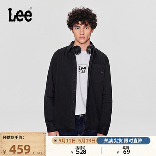 休闲潮LMT0081064MS 刺绣Logo男翻领牛仔衬衫 标准版 Lee24春夏新品