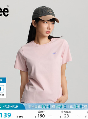 Lee26春夏新品标准版圆领渐变Logo印花女短袖T恤休闲LWT0121924LE