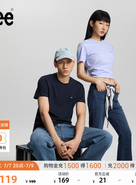 Lee圆领经典小Logo字母印花男女同款短袖T恤休闲潮流LUT0053984L