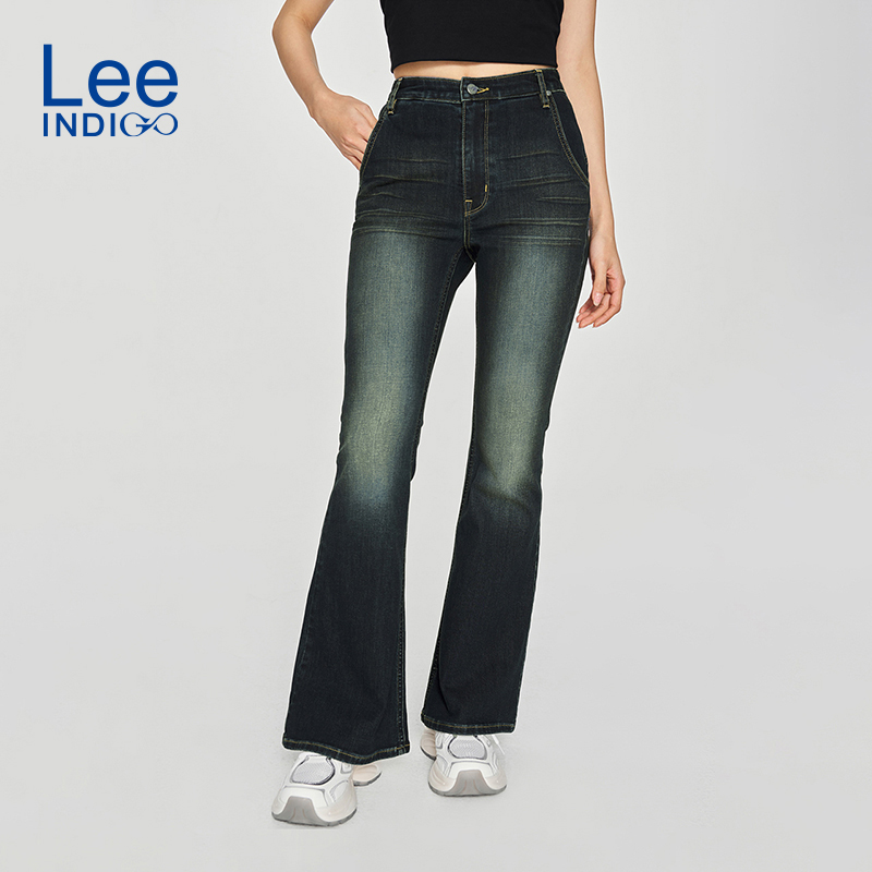 Lee微喇复古深蓝色女牛仔裤