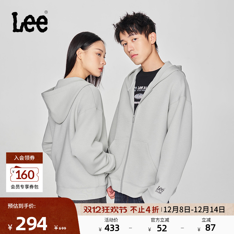 Lee男女同款宽松连帽长袖卫衣