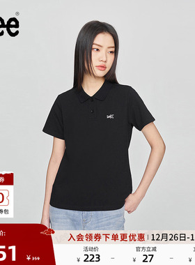 Lee25新品标准版翻领刺绣Logo女短袖polo衫休闲潮流LWT009916205