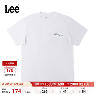 Lee商场同款26年春夏新品舒适版圆领Logo印花设计男短袖T恤休闲