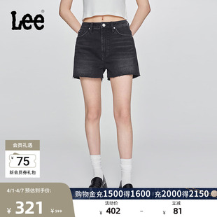 设计毛边黑灰色水洗女士牛仔短裤 休闲潮A08079 五袋款 Lee日常经典