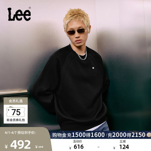 Lee舒适版 设计男女同款 长袖 卫衣LUT010844209 圆领印花Logo插肩袖