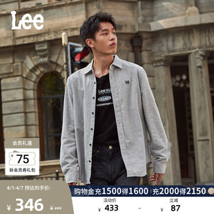Lee标准版 长袖 衬衫 休闲潮流LMT009100206 抓绒刺绣小Logo翻领男士