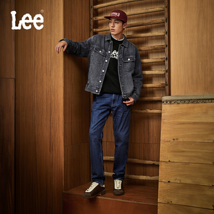 磨毛中深蓝男牛仔裤 Lee舒适锥形五袋款 潮流A05596 张凌赫代言