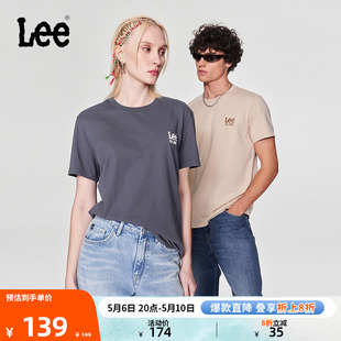 字母印花男女同款 Lee标准版 圆领日常短袖 T恤休闲潮流LUT0053984LE