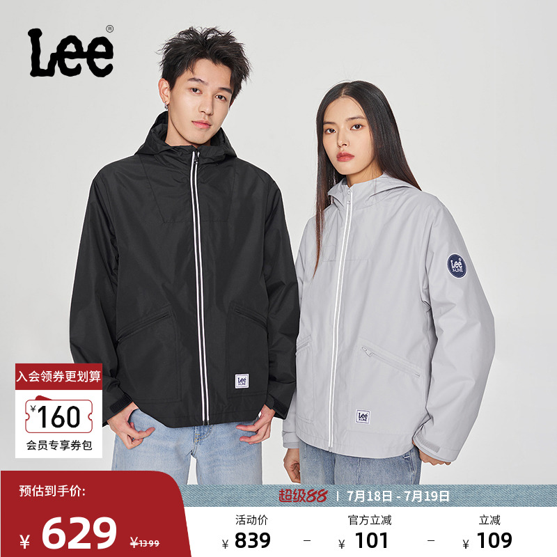 Lee男女同款二合一可拆卸外套