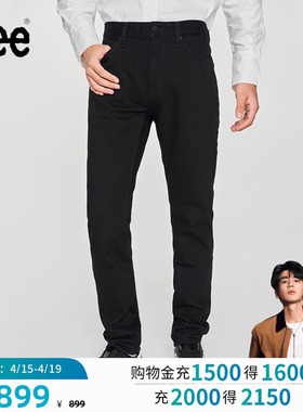 【张凌赫代言】Lee商场同款709修身中腰锥形五袋款黑色男牛仔裤潮