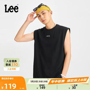 织标Logo黑色男无袖 T恤潮流LMT0081474LE 舒适版 Lee24春夏新品 K11