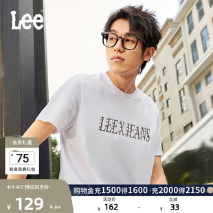Lee标准版 T恤休闲潮LMT009815202 圆领字母印花设计凉感轻薄男短袖