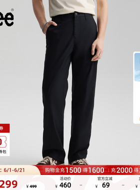 Lee春夏经典Logo织标宽松直筒防晒轻薄日常休闲裤男LMB100762100