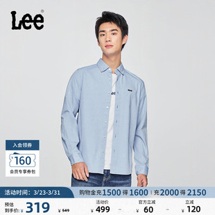 休闲潮LMT010826T12 衬衫 Lee标准版 日常简约翻领小Logo徽标男长袖