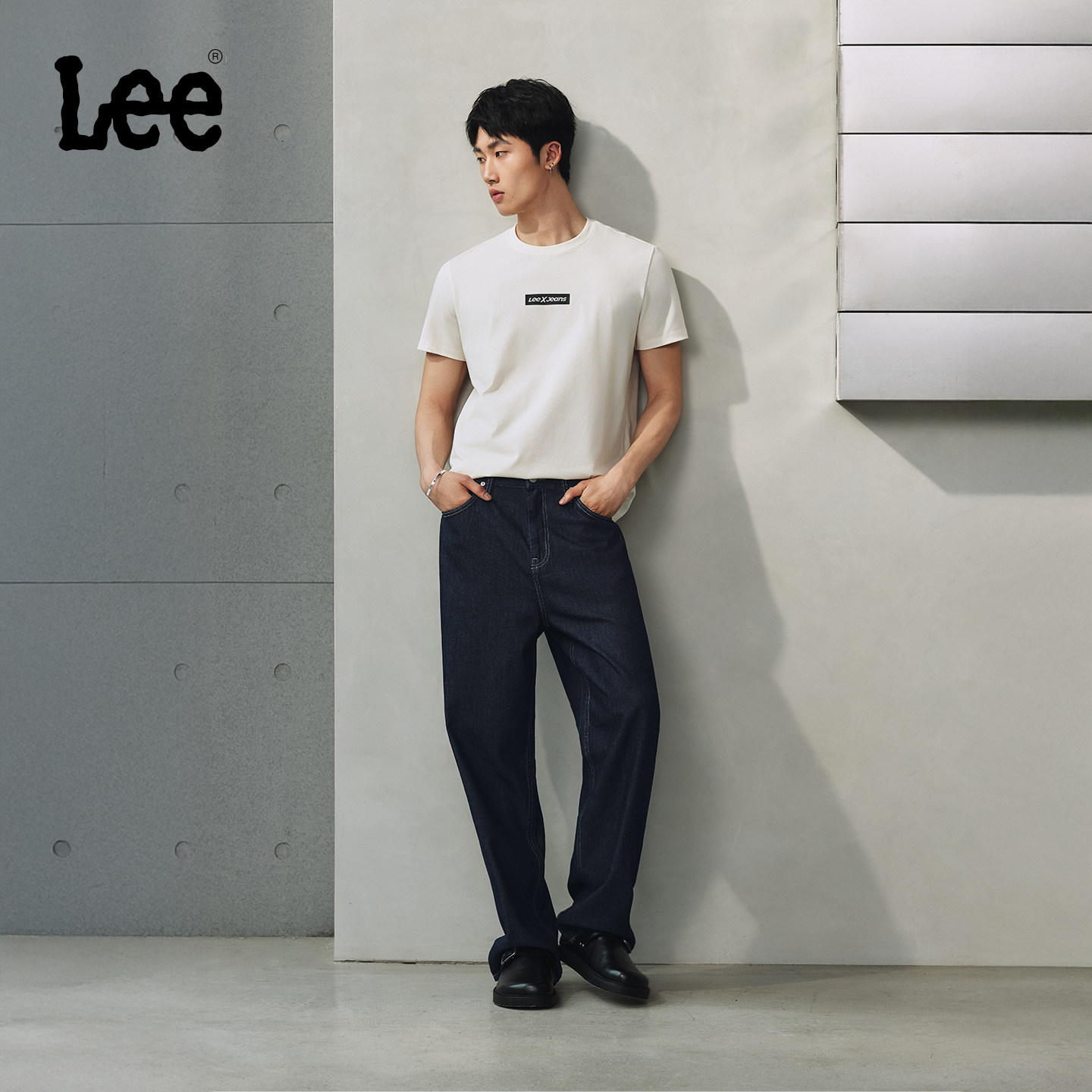 【张凌赫代言】Lee26春夏新品防晒天丝宽松直筒牛仔裤男士休闲潮