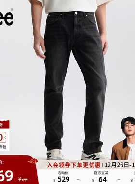 【张凌赫代言】Lee25秋冬新726标准中腰直筒五袋款黑灰色男牛仔裤
