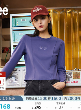 Lee舒适版日常经典圆领胶印图案女士长袖T恤休闲潮流LWT009856K99