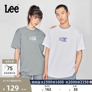 Lee舒适版 圆领Logo印花男女同款 短袖 T恤休闲潮流LUT0098394LE 经典