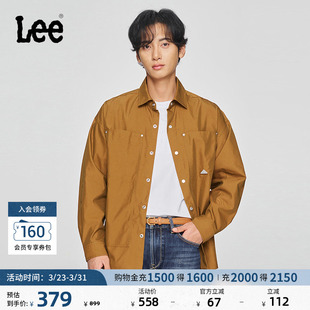 衬衫 Lee商场款 风棕色男长袖 三角金属Logo工装 LMT010319207 宽松版