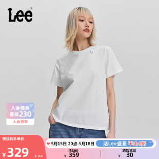 Logo绣花徽章女短袖 Lee商场同款 24春夏新品 标准版 T恤LWT007680K99