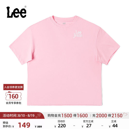 Lee商场同款舒适版印花图案圆领女短袖T恤上衣休闲潮LWT0080674LE
