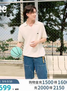 Lee商场同款26夏新卡朋特贴布Logo中蓝色牛仔短裤男LMB012546101