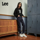 潮流 Lee411舒适高腰小直脚不易褪色清水洗女牛仔裤 张凌赫代言