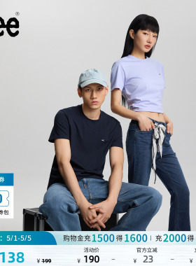 Lee圆领经典小Logo字母印花男女同款短袖T恤休闲潮流LUT0053984LE