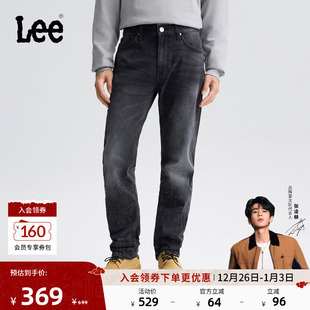Lee25秋冬新舒适中腰锥形五袋款 黑灰 男牛仔裤 微锥直筒裤