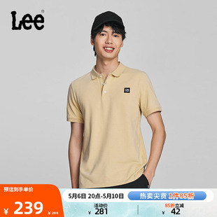 休闲LMT008159205 Lee24春夏新品 型logo男款 标准版 翻领短袖 polo衫